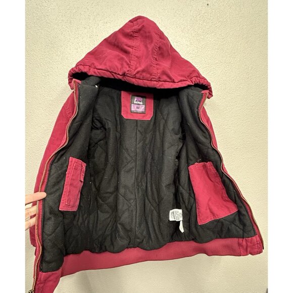 Berne canvas Coat Jacket Youth Girls MEDIUM 10-12 Pink Insulated Duck Chore Hood - Picture 5 of 8